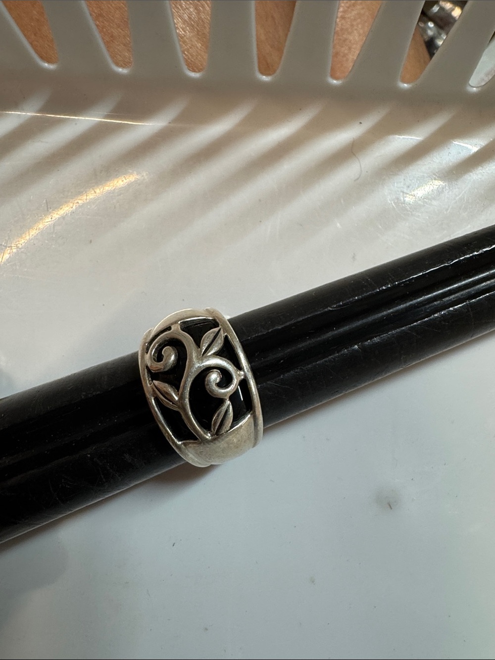 Sterling Openwork Scroll Band Ring in Silver